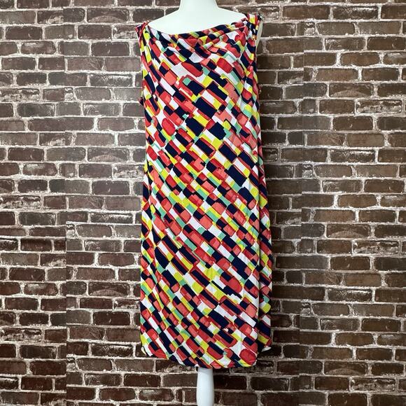 Kasper Dresses & Skirts - Kasper Womens Dress Size 14 Multi Color Red Yellow Blue Sleeveless